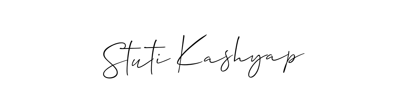 Similarly Allison_Script is the best handwritten signature design. Signature creator online .You can use it as an online autograph creator for name Stuti Kashyap. Stuti Kashyap signature style 2 images and pictures png