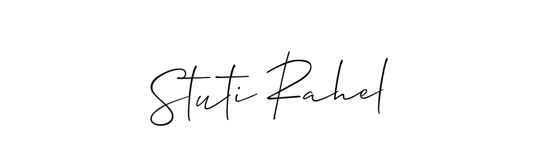 Create a beautiful signature design for name Stuti Rahel. With this signature (Allison_Script) fonts, you can make a handwritten signature for free. Stuti Rahel signature style 2 images and pictures png