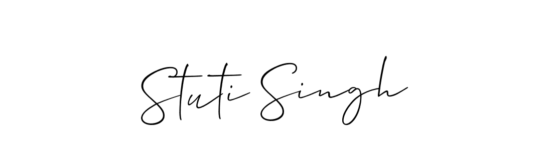 The best way (Allison_Script) to make a short signature is to pick only two or three words in your name. The name Stuti Singh include a total of six letters. For converting this name. Stuti Singh signature style 2 images and pictures png