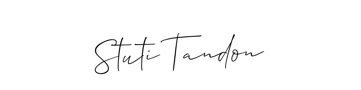 How to make Stuti Tandon signature? Allison_Script is a professional autograph style. Create handwritten signature for Stuti Tandon name. Stuti Tandon signature style 2 images and pictures png