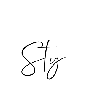 Sty stylish signature style. Best Handwritten Sign (Allison_Script) for my name. Handwritten Signature Collection Ideas for my name Sty. Sty signature style 2 images and pictures png