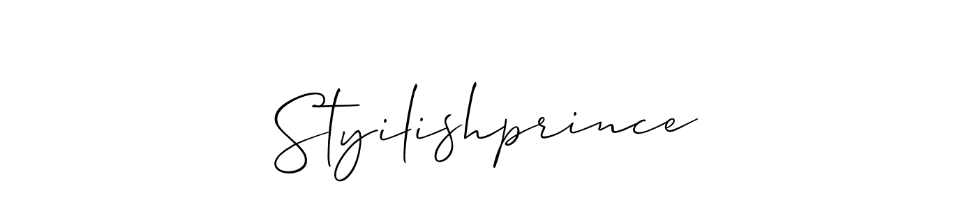 Use a signature maker to create a handwritten signature online. With this signature software, you can design (Allison_Script) your own signature for name Styilishprince. Styilishprince signature style 2 images and pictures png