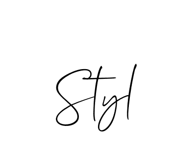 Make a beautiful signature design for name Styl. With this signature (Allison_Script) style, you can create a handwritten signature for free. Styl signature style 2 images and pictures png