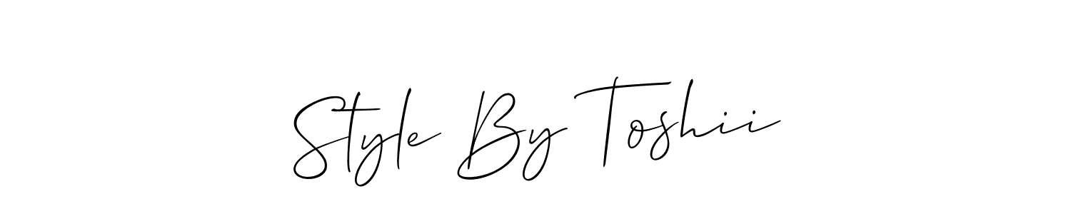 Allison_Script is a professional signature style that is perfect for those who want to add a touch of class to their signature. It is also a great choice for those who want to make their signature more unique. Get Style By Toshii name to fancy signature for free. Style By Toshii signature style 2 images and pictures png