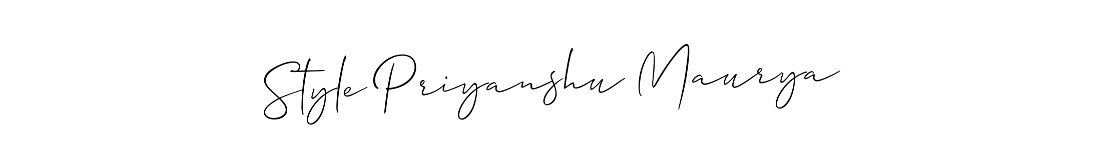 Design your own signature with our free online signature maker. With this signature software, you can create a handwritten (Allison_Script) signature for name Style Priyanshu Maurya. Style Priyanshu Maurya signature style 2 images and pictures png