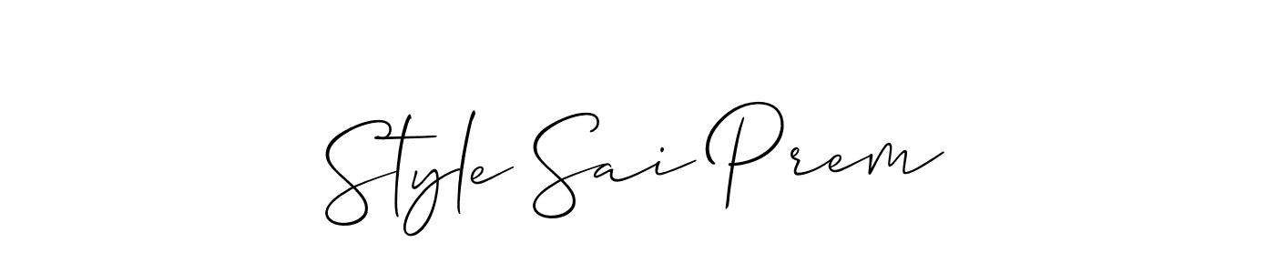 It looks lik you need a new signature style for name Style Sai Prem. Design unique handwritten (Allison_Script) signature with our free signature maker in just a few clicks. Style Sai Prem signature style 2 images and pictures png