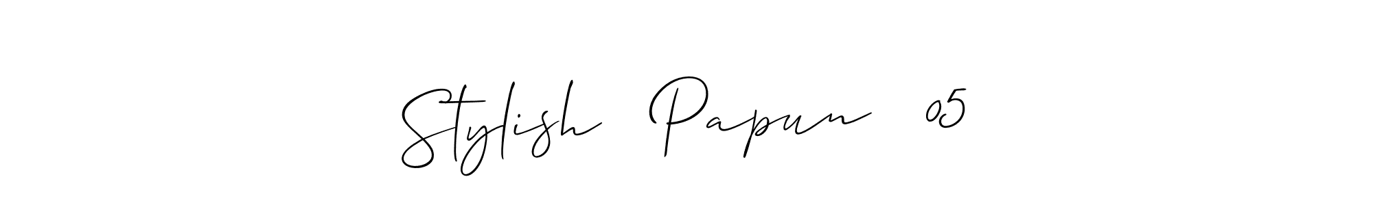 Design your own signature with our free online signature maker. With this signature software, you can create a handwritten (Allison_Script) signature for name Stylish   Papun   05. Stylish   Papun   05 signature style 2 images and pictures png