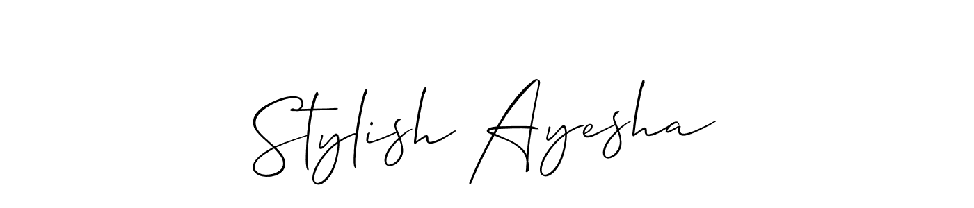 How to make Stylish Ayesha name signature. Use Allison_Script style for creating short signs online. This is the latest handwritten sign. Stylish Ayesha signature style 2 images and pictures png