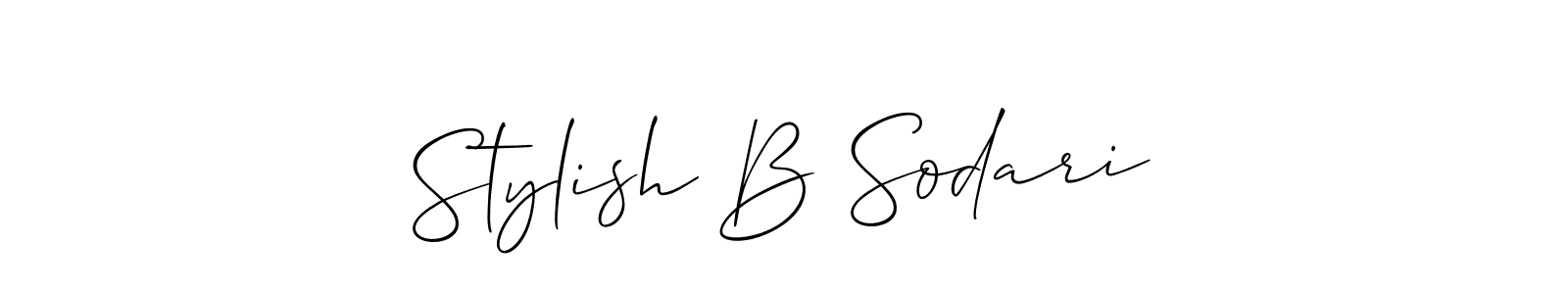 Create a beautiful signature design for name Stylish B Sodari. With this signature (Allison_Script) fonts, you can make a handwritten signature for free. Stylish B Sodari signature style 2 images and pictures png