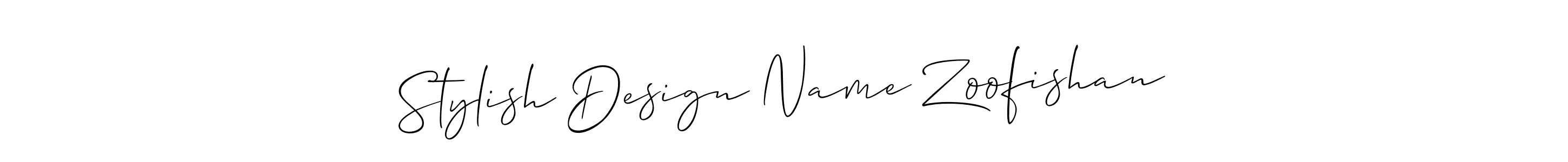 Use a signature maker to create a handwritten signature online. With this signature software, you can design (Allison_Script) your own signature for name Stylish Design Name Zoofishan. Stylish Design Name Zoofishan signature style 2 images and pictures png