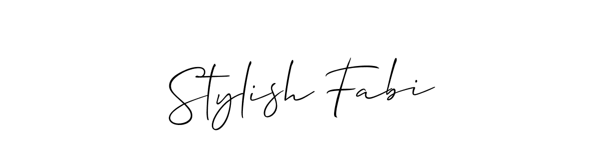 Create a beautiful signature design for name Stylish Fabi. With this signature (Allison_Script) fonts, you can make a handwritten signature for free. Stylish Fabi signature style 2 images and pictures png