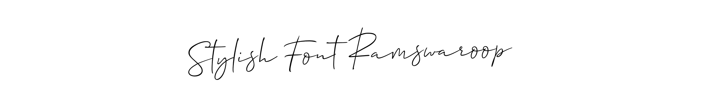 You should practise on your own different ways (Allison_Script) to write your name (Stylish Font Ramswaroop) in signature. don't let someone else do it for you. Stylish Font Ramswaroop signature style 2 images and pictures png