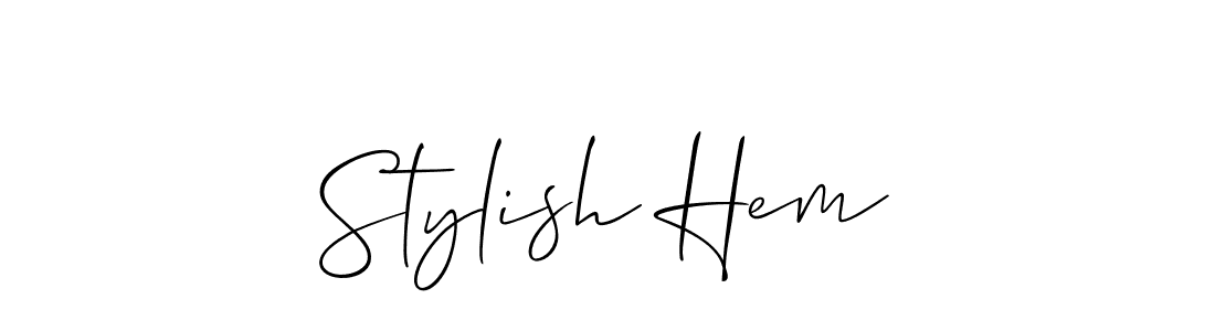 How to Draw Stylish Hem signature style? Allison_Script is a latest design signature styles for name Stylish Hem. Stylish Hem signature style 2 images and pictures png