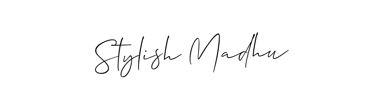 Best and Professional Signature Style for Stylish Madhu. Allison_Script Best Signature Style Collection. Stylish Madhu signature style 2 images and pictures png