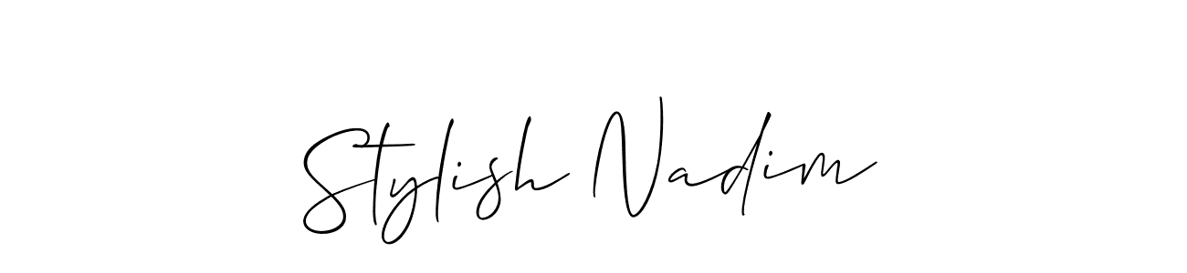 How to make Stylish Nadim signature? Allison_Script is a professional autograph style. Create handwritten signature for Stylish Nadim name. Stylish Nadim signature style 2 images and pictures png