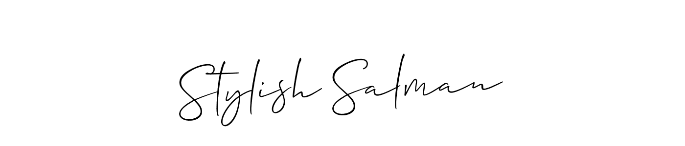 Create a beautiful signature design for name Stylish Salman. With this signature (Allison_Script) fonts, you can make a handwritten signature for free. Stylish Salman signature style 2 images and pictures png