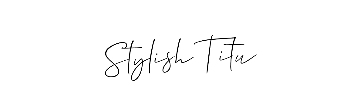 Also You can easily find your signature by using the search form. We will create Stylish Titu name handwritten signature images for you free of cost using Allison_Script sign style. Stylish Titu signature style 2 images and pictures png