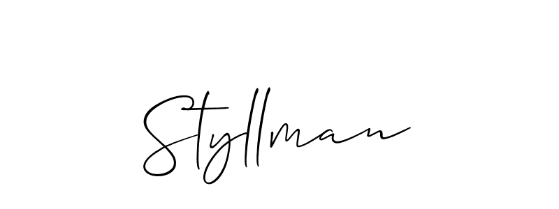 How to make Styllman name signature. Use Allison_Script style for creating short signs online. This is the latest handwritten sign. Styllman signature style 2 images and pictures png