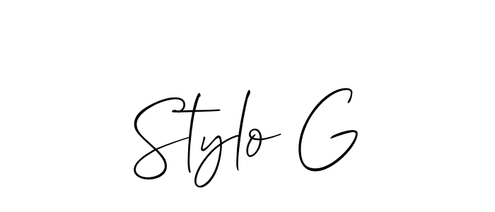 Make a beautiful signature design for name Stylo G. With this signature (Allison_Script) style, you can create a handwritten signature for free. Stylo G signature style 2 images and pictures png