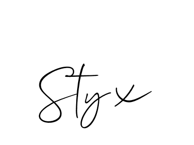 Create a beautiful signature design for name Styx. With this signature (Allison_Script) fonts, you can make a handwritten signature for free. Styx signature style 2 images and pictures png