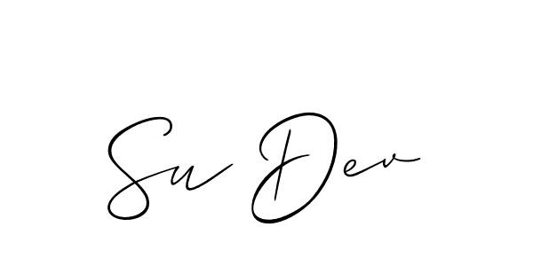 Design your own signature with our free online signature maker. With this signature software, you can create a handwritten (Allison_Script) signature for name Su Dev. Su Dev signature style 2 images and pictures png