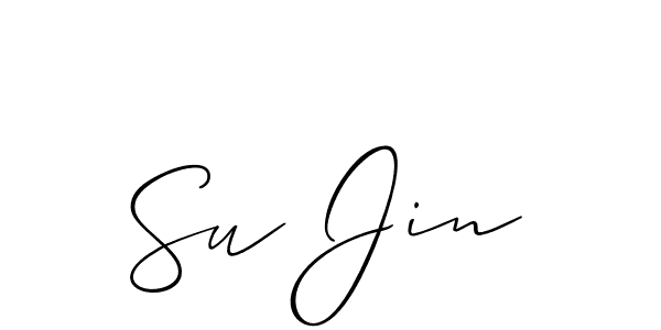 How to make Su Jin name signature. Use Allison_Script style for creating short signs online. This is the latest handwritten sign. Su Jin signature style 2 images and pictures png