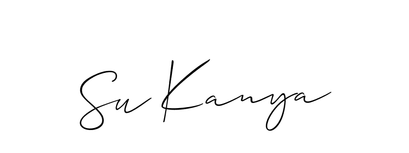 Design your own signature with our free online signature maker. With this signature software, you can create a handwritten (Allison_Script) signature for name Su Kanya. Su Kanya signature style 2 images and pictures png