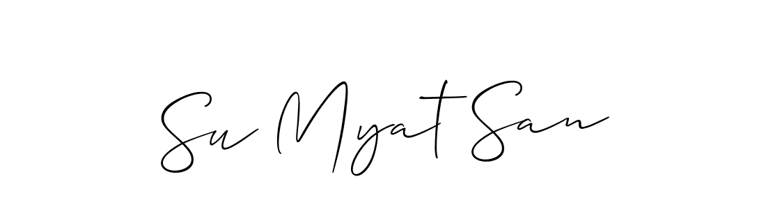 How to make Su Myat San name signature. Use Allison_Script style for creating short signs online. This is the latest handwritten sign. Su Myat San signature style 2 images and pictures png