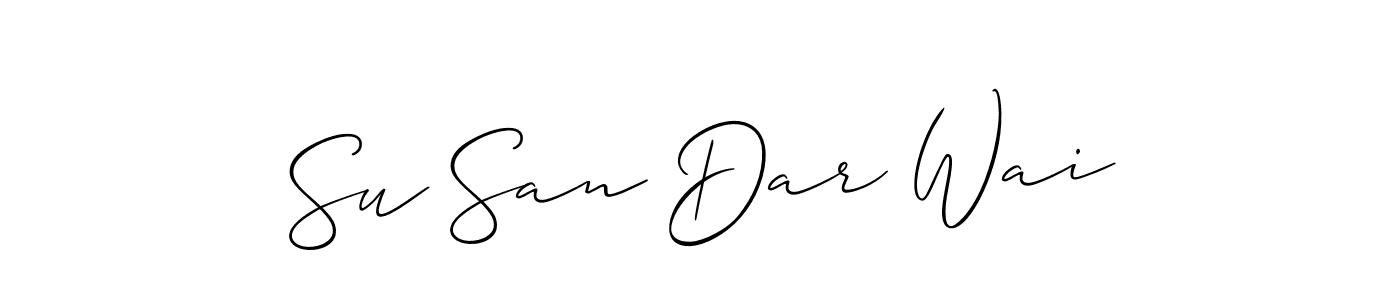 You can use this online signature creator to create a handwritten signature for the name Su San Dar Wai. This is the best online autograph maker. Su San Dar Wai signature style 2 images and pictures png