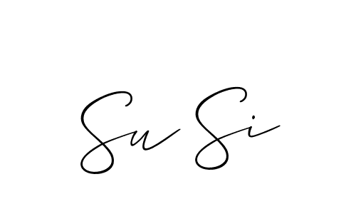 The best way (Allison_Script) to make a short signature is to pick only two or three words in your name. The name Su Si include a total of six letters. For converting this name. Su Si signature style 2 images and pictures png
