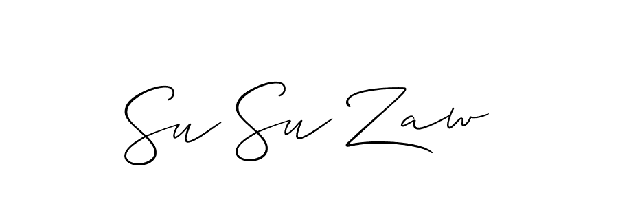 Allison_Script is a professional signature style that is perfect for those who want to add a touch of class to their signature. It is also a great choice for those who want to make their signature more unique. Get Su Su Zaw name to fancy signature for free. Su Su Zaw signature style 2 images and pictures png