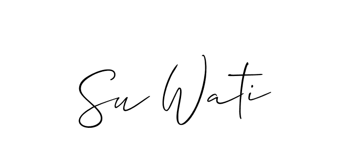 Similarly Allison_Script is the best handwritten signature design. Signature creator online .You can use it as an online autograph creator for name Su Wati. Su Wati signature style 2 images and pictures png