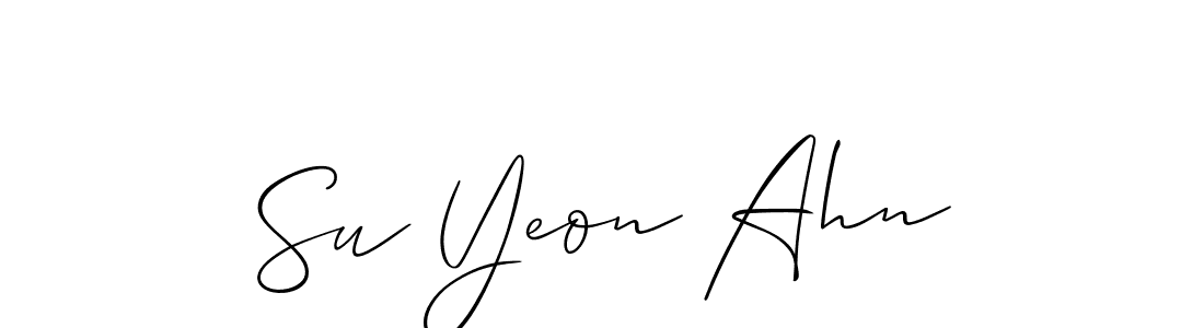 Make a beautiful signature design for name Su Yeon Ahn. With this signature (Allison_Script) style, you can create a handwritten signature for free. Su Yeon Ahn signature style 2 images and pictures png