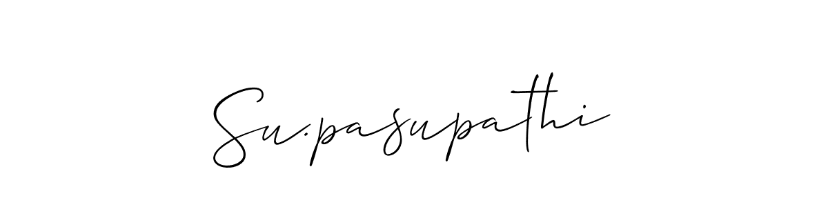 The best way (Allison_Script) to make a short signature is to pick only two or three words in your name. The name Su.pasupathi include a total of six letters. For converting this name. Su.pasupathi signature style 2 images and pictures png