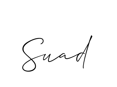 Use a signature maker to create a handwritten signature online. With this signature software, you can design (Allison_Script) your own signature for name Suad. Suad signature style 2 images and pictures png