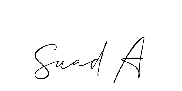 How to make Suad A signature? Allison_Script is a professional autograph style. Create handwritten signature for Suad A name. Suad A signature style 2 images and pictures png