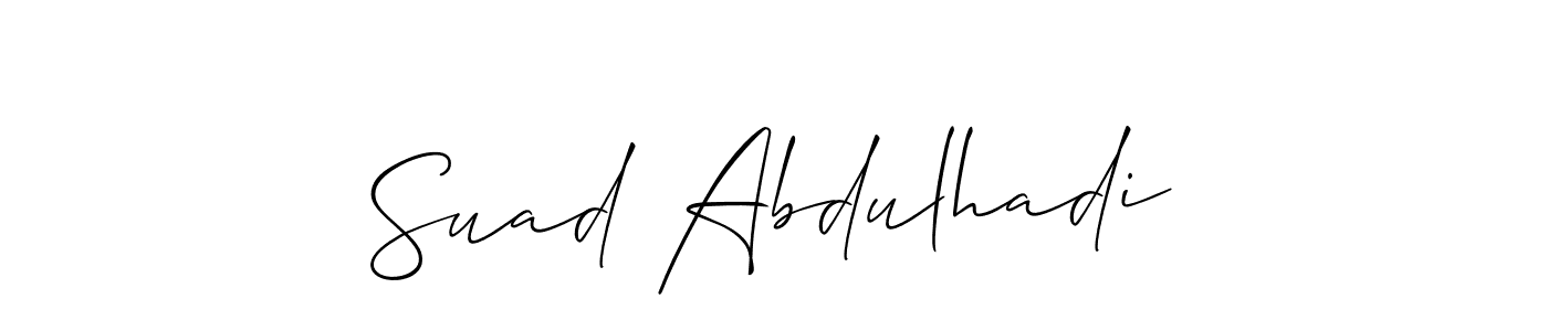 This is the best signature style for the Suad Abdulhadi name. Also you like these signature font (Allison_Script). Mix name signature. Suad Abdulhadi signature style 2 images and pictures png