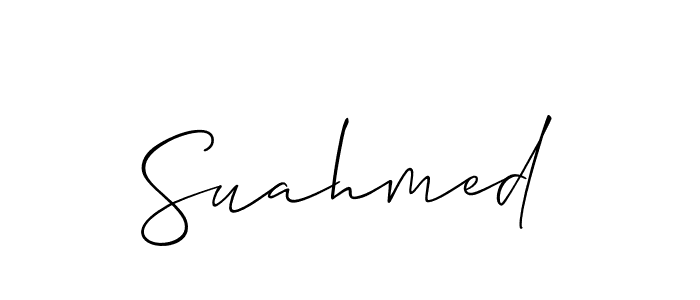 Use a signature maker to create a handwritten signature online. With this signature software, you can design (Allison_Script) your own signature for name Suahmed. Suahmed signature style 2 images and pictures png
