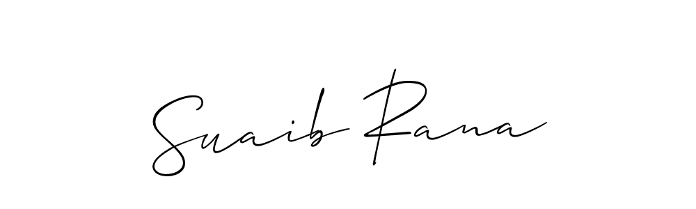 How to make Suaib Rana name signature. Use Allison_Script style for creating short signs online. This is the latest handwritten sign. Suaib Rana signature style 2 images and pictures png