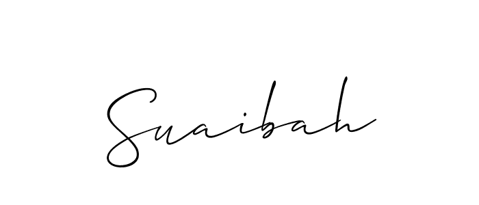 Also we have Suaibah name is the best signature style. Create professional handwritten signature collection using Allison_Script autograph style. Suaibah signature style 2 images and pictures png