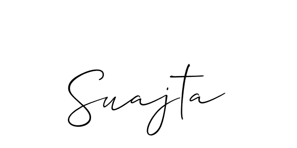 Use a signature maker to create a handwritten signature online. With this signature software, you can design (Allison_Script) your own signature for name Suajta. Suajta signature style 2 images and pictures png