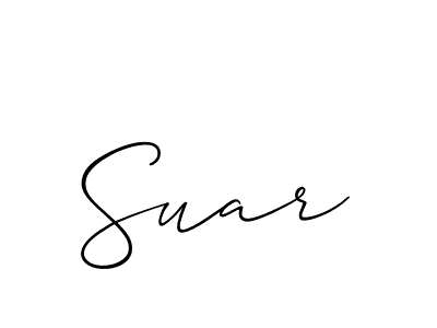 Use a signature maker to create a handwritten signature online. With this signature software, you can design (Allison_Script) your own signature for name Suar. Suar signature style 2 images and pictures png
