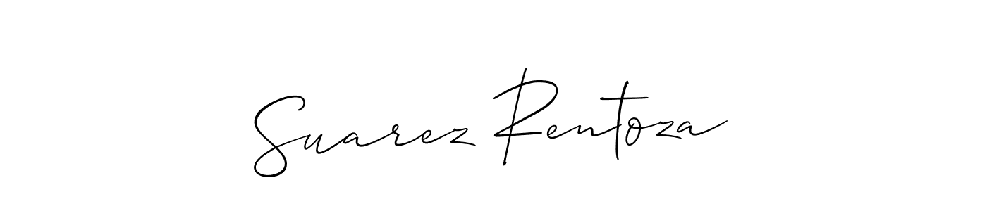 Make a short Suarez Rentoza signature style. Manage your documents anywhere anytime using Allison_Script. Create and add eSignatures, submit forms, share and send files easily. Suarez Rentoza signature style 2 images and pictures png
