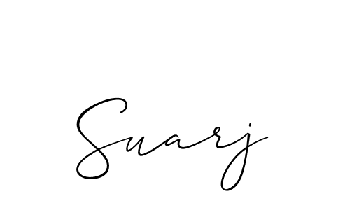 Similarly Allison_Script is the best handwritten signature design. Signature creator online .You can use it as an online autograph creator for name Suarj. Suarj signature style 2 images and pictures png