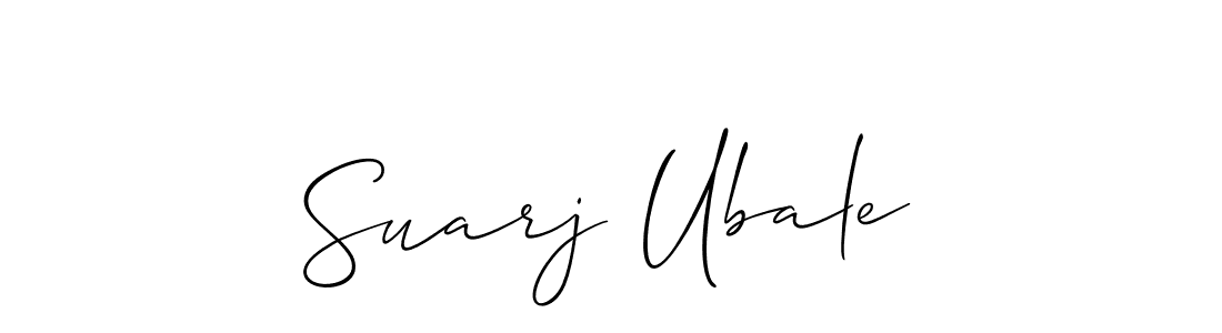 It looks lik you need a new signature style for name Suarj Ubale. Design unique handwritten (Allison_Script) signature with our free signature maker in just a few clicks. Suarj Ubale signature style 2 images and pictures png