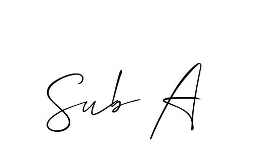 How to make Sub A name signature. Use Allison_Script style for creating short signs online. This is the latest handwritten sign. Sub A signature style 2 images and pictures png