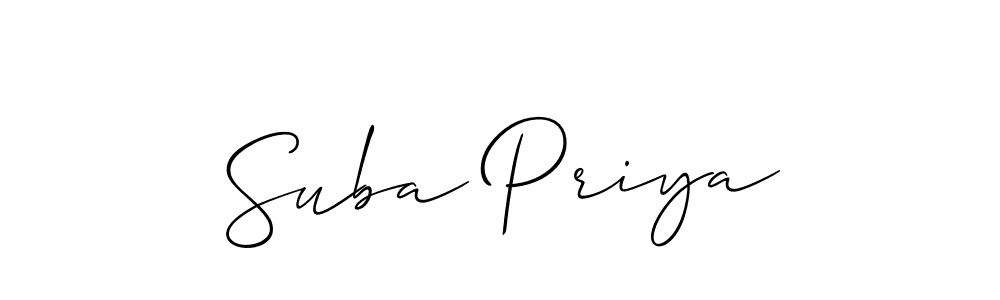 How to Draw Suba Priya signature style? Allison_Script is a latest design signature styles for name Suba Priya. Suba Priya signature style 2 images and pictures png