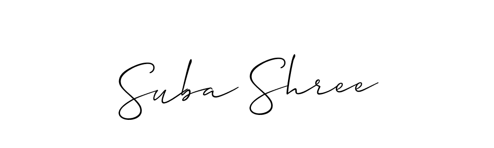 Create a beautiful signature design for name Suba Shree. With this signature (Allison_Script) fonts, you can make a handwritten signature for free. Suba Shree signature style 2 images and pictures png
