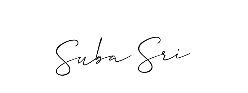 Make a beautiful signature design for name Suba Sri. With this signature (Allison_Script) style, you can create a handwritten signature for free. Suba Sri signature style 2 images and pictures png