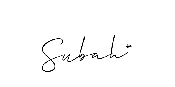 How to Draw Subah* signature style? Allison_Script is a latest design signature styles for name Subah*. Subah* signature style 2 images and pictures png